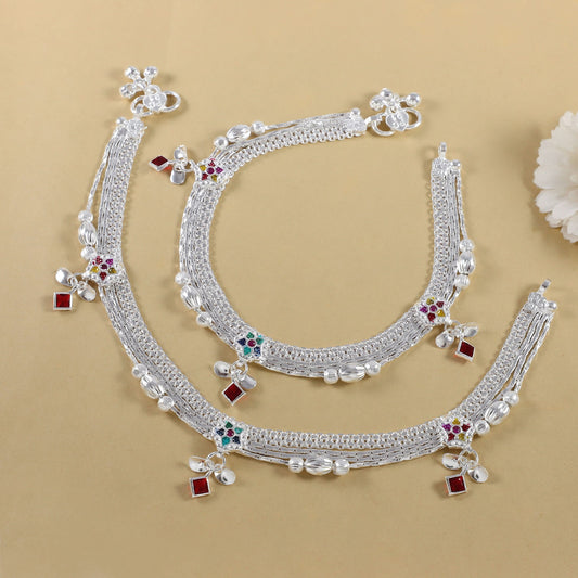 Aaru Silver Anklets
