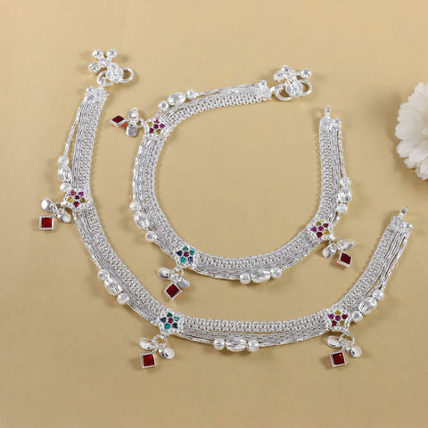 Aaru Silver Anklets