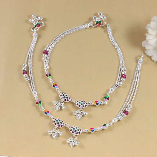 Samaira  Silver Anklets
