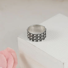 Armaan Midnight Stud Silver Ring For Him