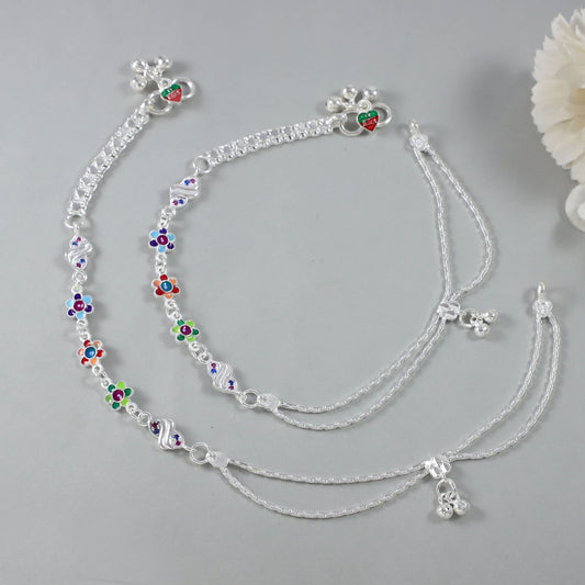 Dhruvika Silver Anklets