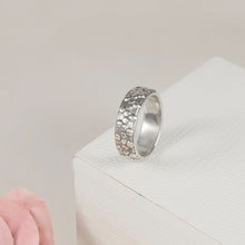 Bold Pebble Work Silver Ring For Him