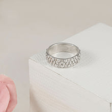 Bold Pebble Work Silver Ring For Him