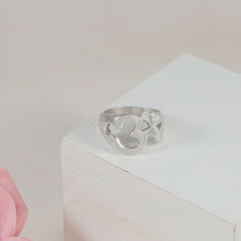 Graceful Heart Curve Silver Ring For Him