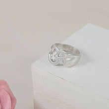 Graceful Heart Curve Silver Ring For Him