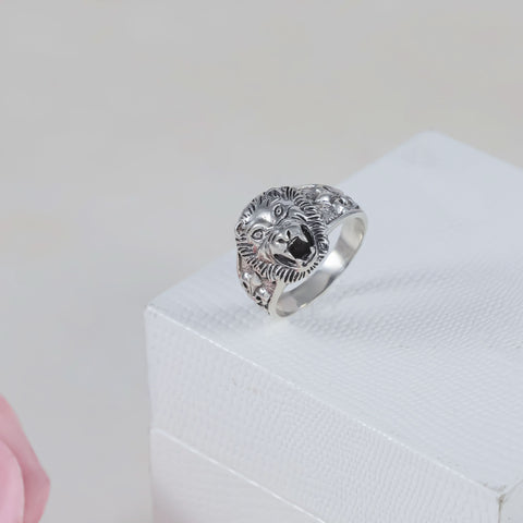 mperial Lion Face Silver Ring For Him