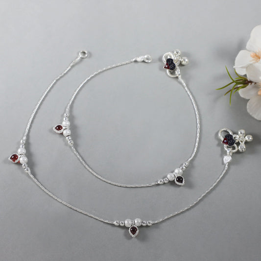 Pari Silver Anklets