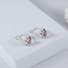 Meera Multistone Silver Toe Rings
