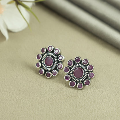 Isha Flair Purple Silver Earrings