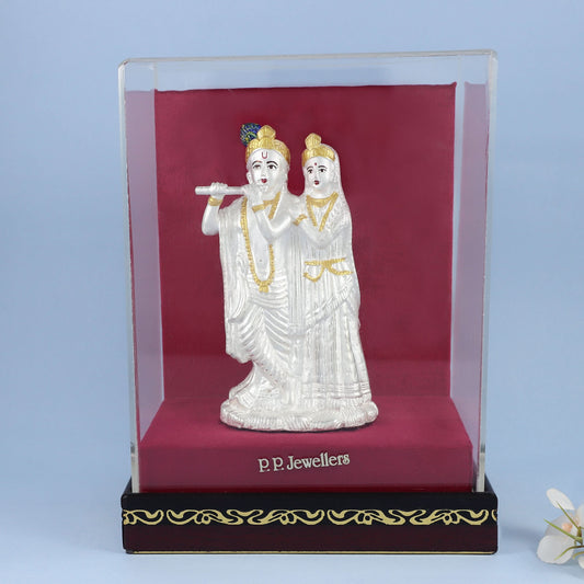 Beautiful Radha-Krishna  Silver Idol