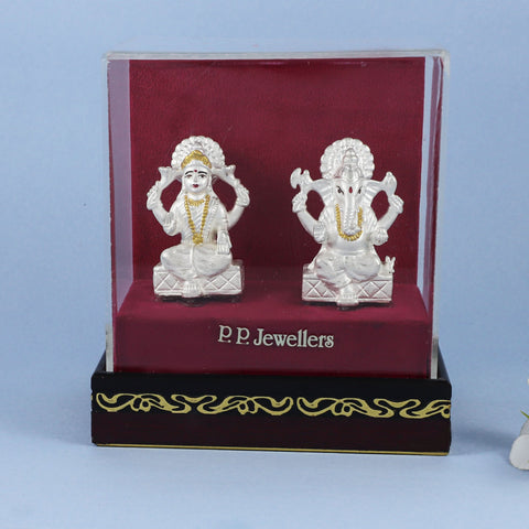 Fancy Laxmi- Ganesha Silver Idol