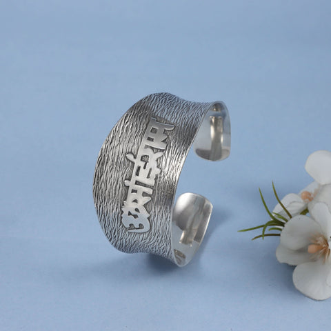 Saiya Om Sai Spiritual Silver Cuff Bracelet