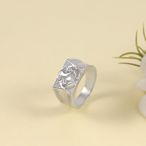 Fancy Cz Design Silver Ring For Him