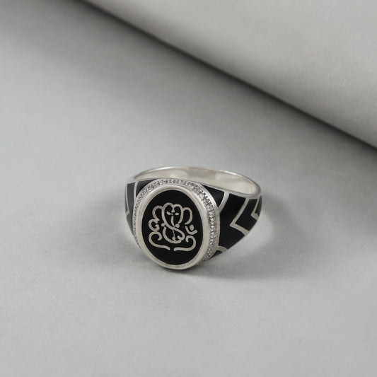 Elegant Ganesha Symbol Silver Ring