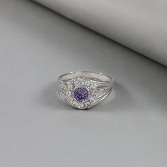 Fancy Cz Silver Ring For Him