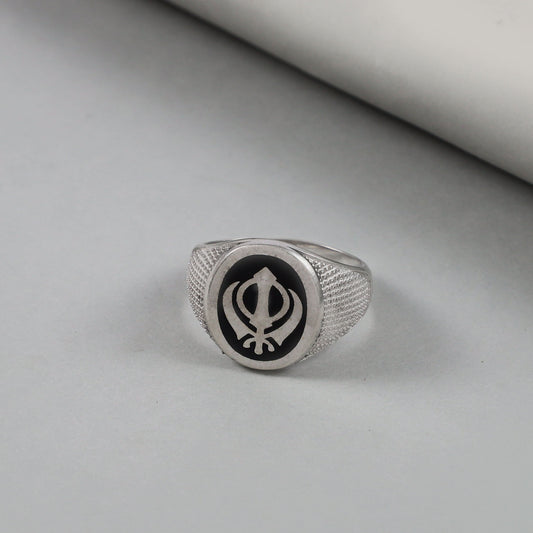 Khanda Silver Ring For Him