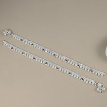 Noopur Colour Drop Silver Anklets