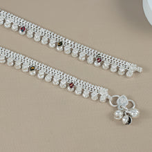 Noopur Colour Drop Silver Anklets