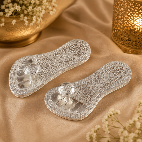 Elegant Silver Charan Paduka
