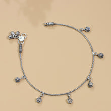 Diya Rose Drop Silver Anklets