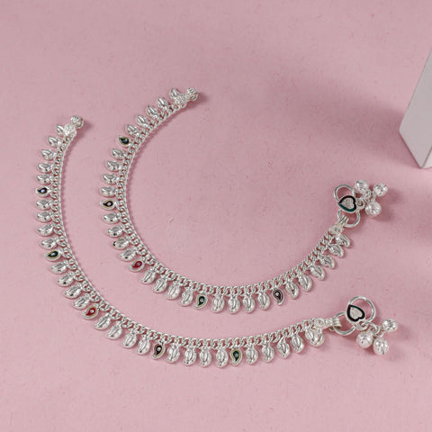 Saanvi Silver Baby Anklets