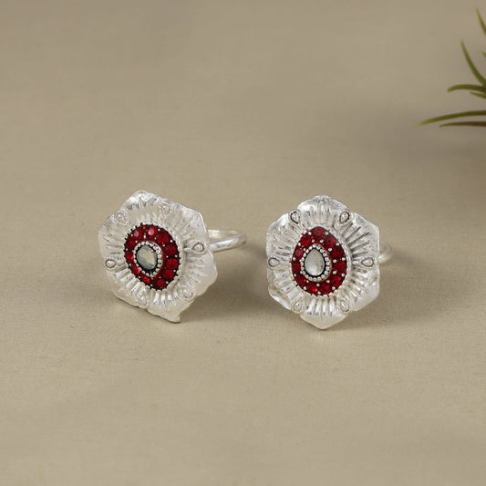 Ekaparna fancy Silver Toe Rings