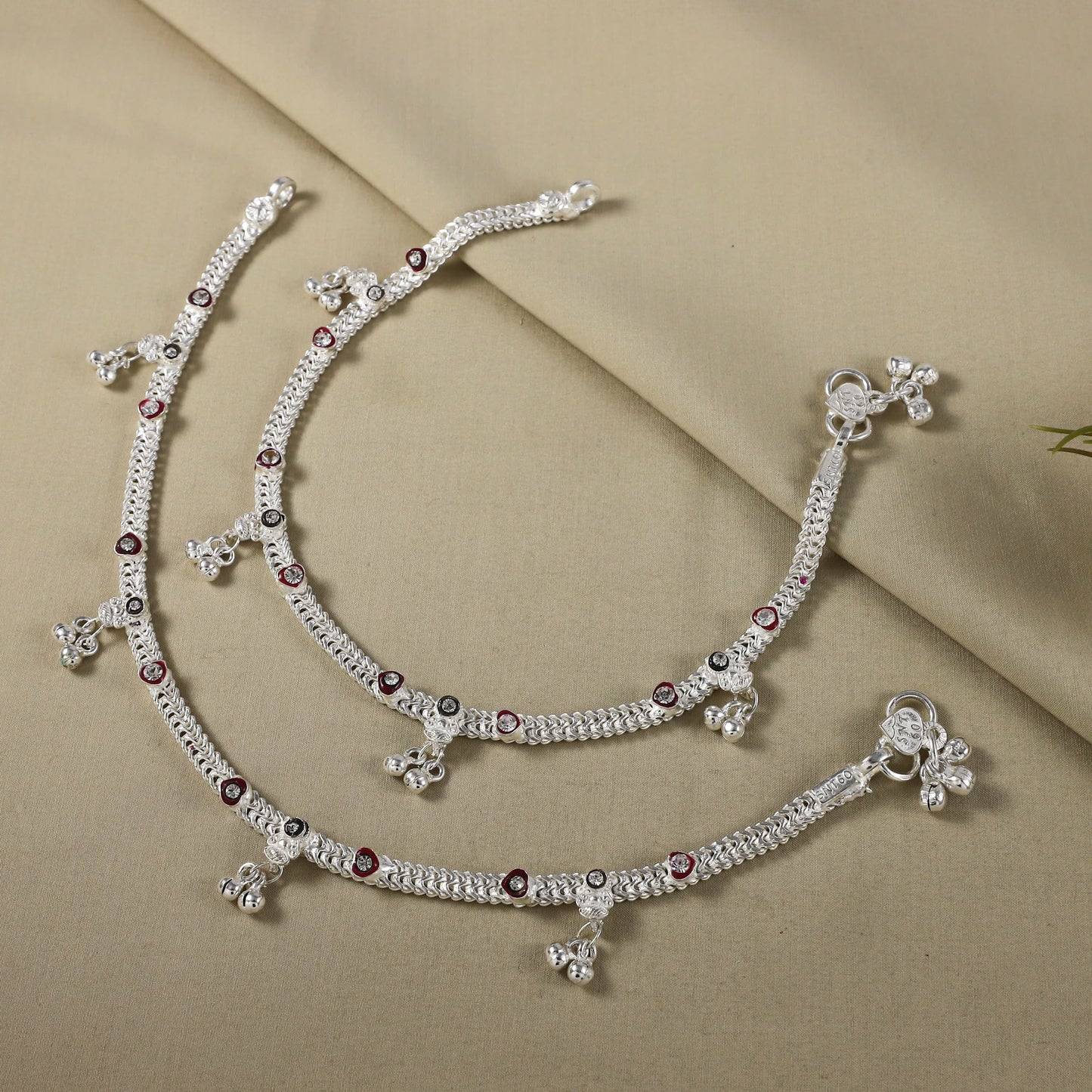 Emma  Silver Anklets