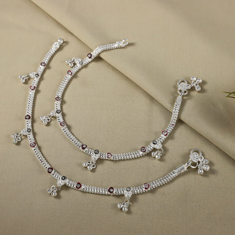 Emma  Silver Anklets
