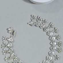 Floral Cutwork Silver Anklets