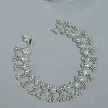 Floral Cutwork Silver Anklets