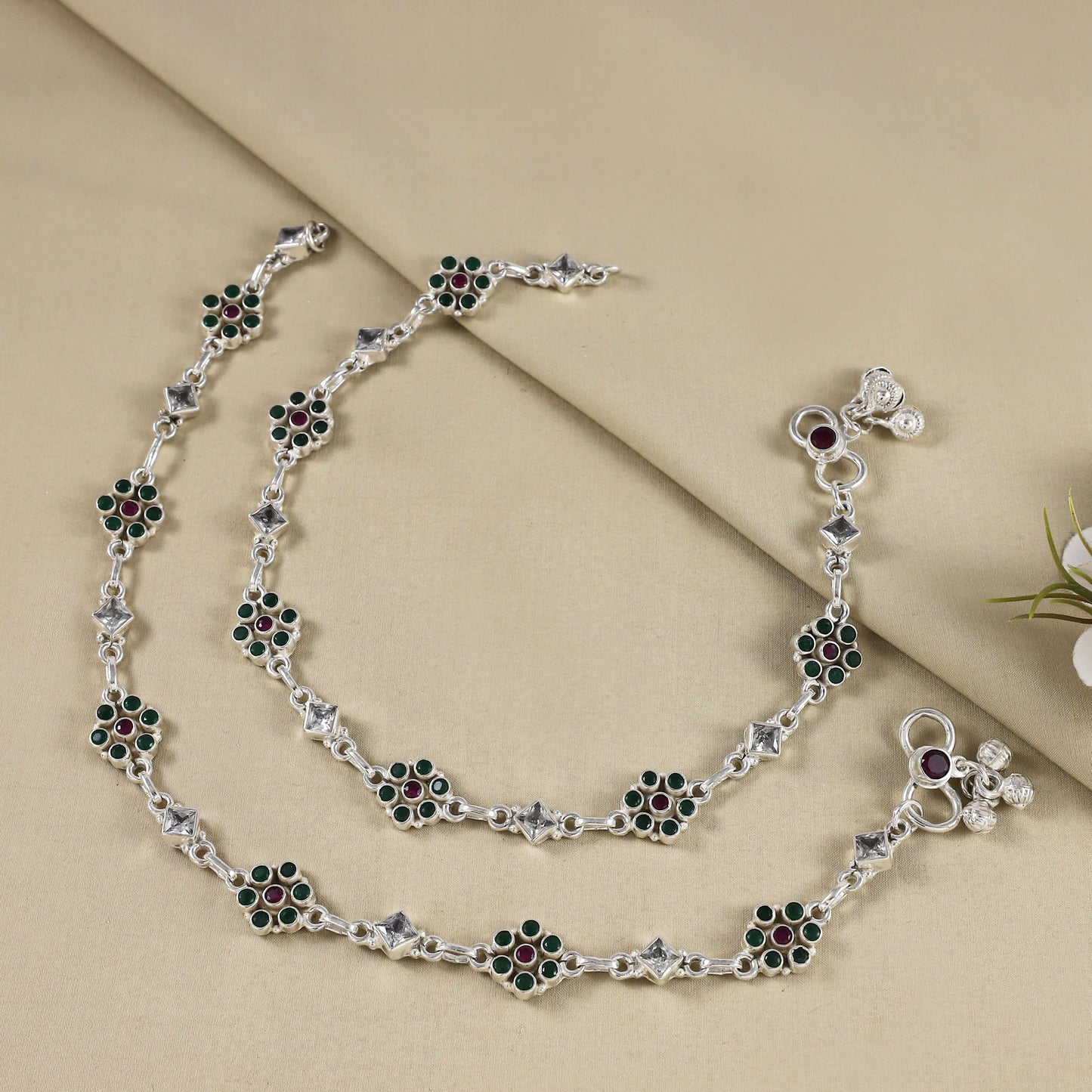 Annapurna Antique Silver Anklets