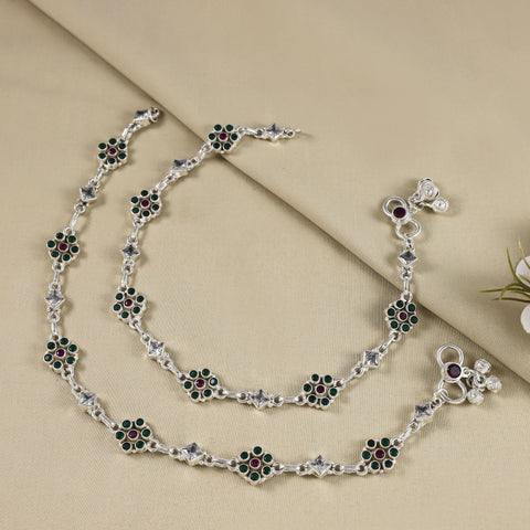 Annapurna Antique Silver Anklets