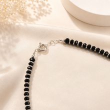 Tisha Black Evil Eye Silver Anklets