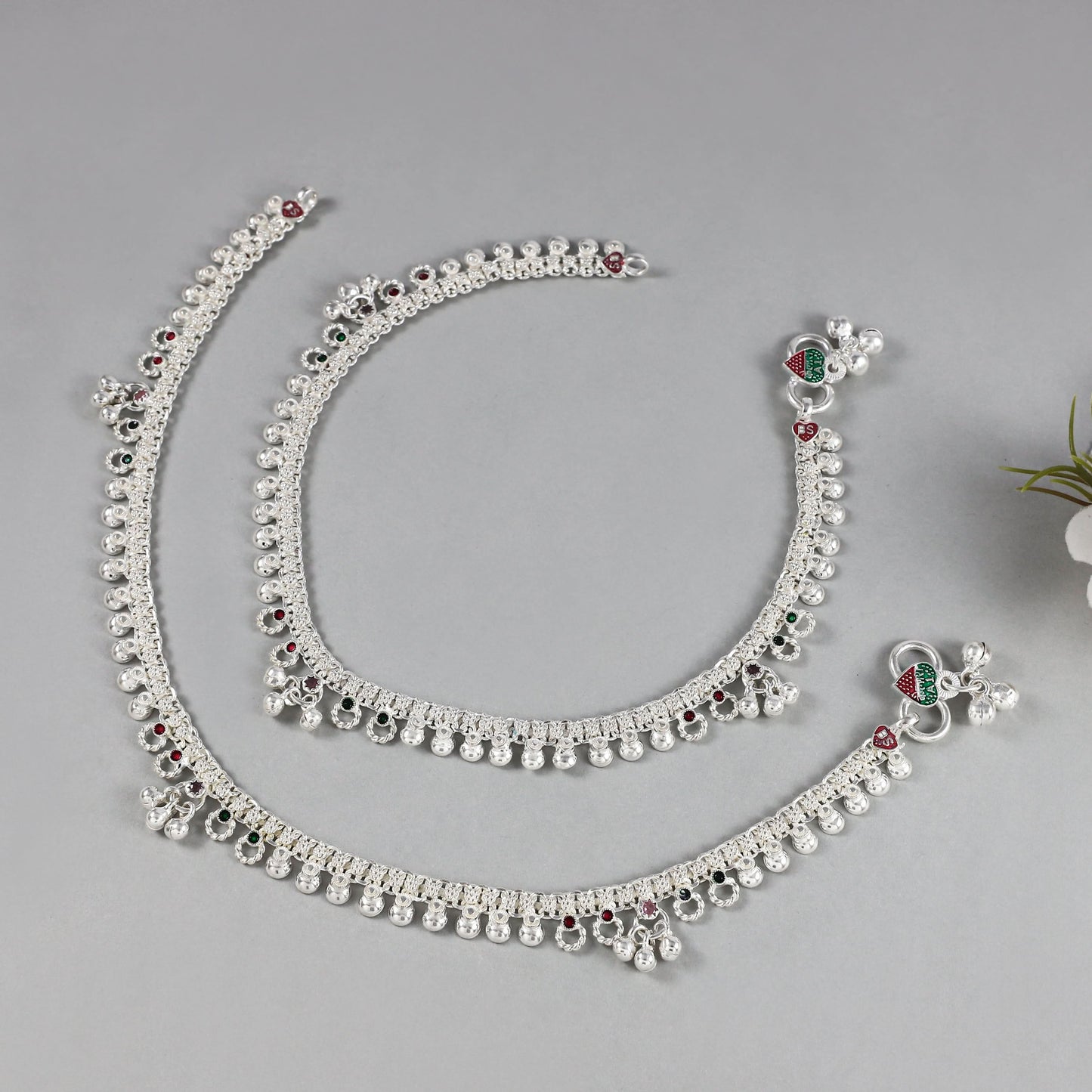 Gauri Silver Anklets