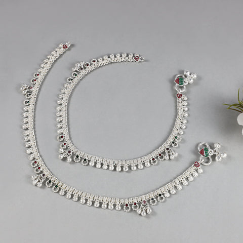 Gauri Silver Anklets