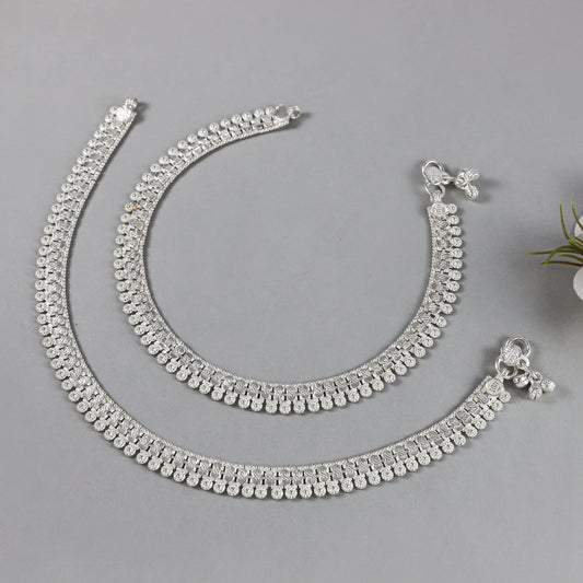 Charu Silver Anklets