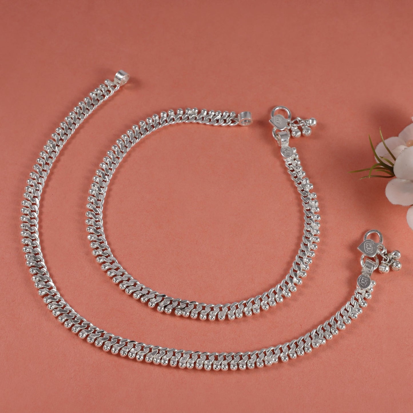 Aarushi  Silver Anklets