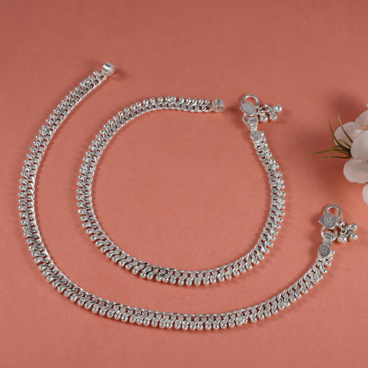 Aarushi  Silver Anklets