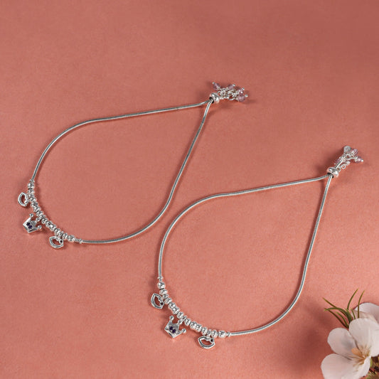 Radiant Silver Anklets - Lightweight, stylish