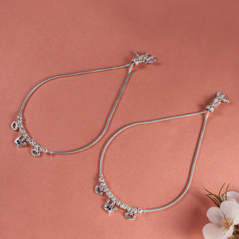 Radiant Silver Anklets - Lightweight, stylish