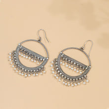 Baani Style With Pearl Fringe Silver Earrings