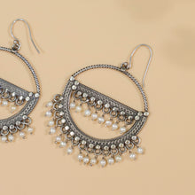 Baani Style With Pearl Fringe Silver Earrings