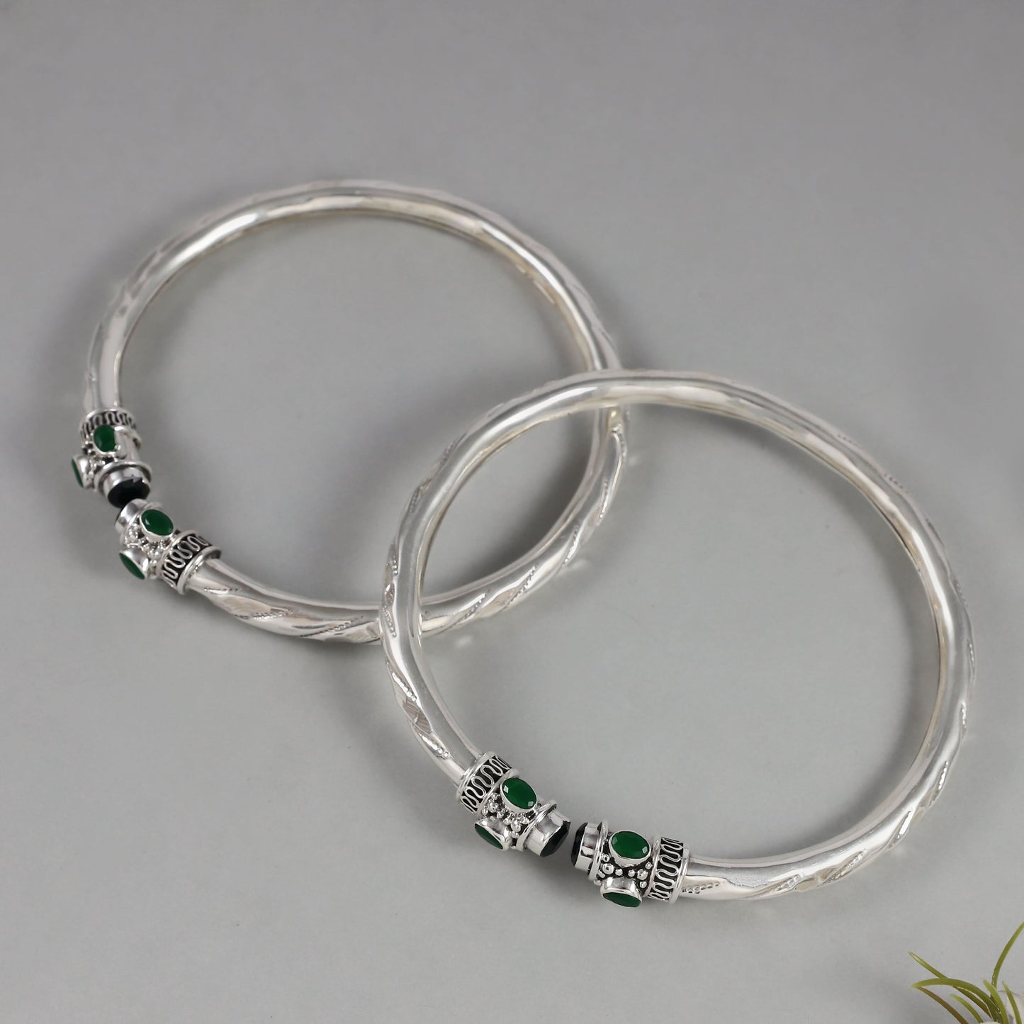 Elegant, Tribal Charm Silver Kada Anklets