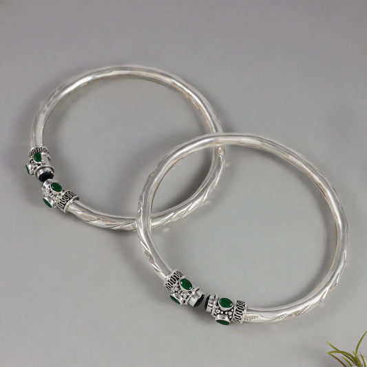 Elegant, Tribal Charm Silver Kada Anklets