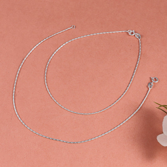 Roshni Shining, gentle spark Silver Anklets