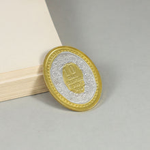 Golden Queen Coin- Elegant silver coin with intricate gold polish