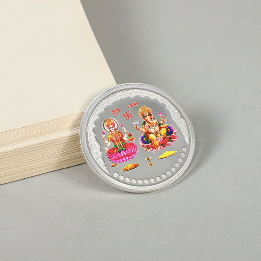 Shubh Labh Mudra- Auspicious Lakshmi-Ganesh silver coin