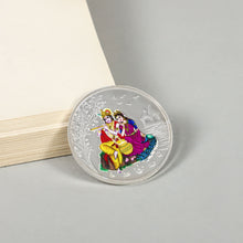 Radhakrishna Shringar-  Devotional silver coin keepsake