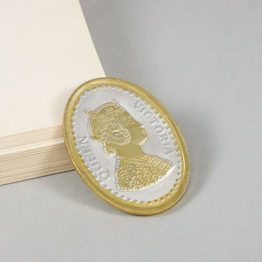 Rajat Maharani Coin-Queen Victoria silver coin with regal gold polish