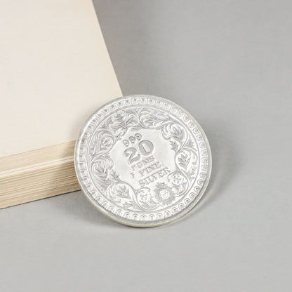 Radha Krishna Coin-Divine silver coin with vibrant Radha Krishna